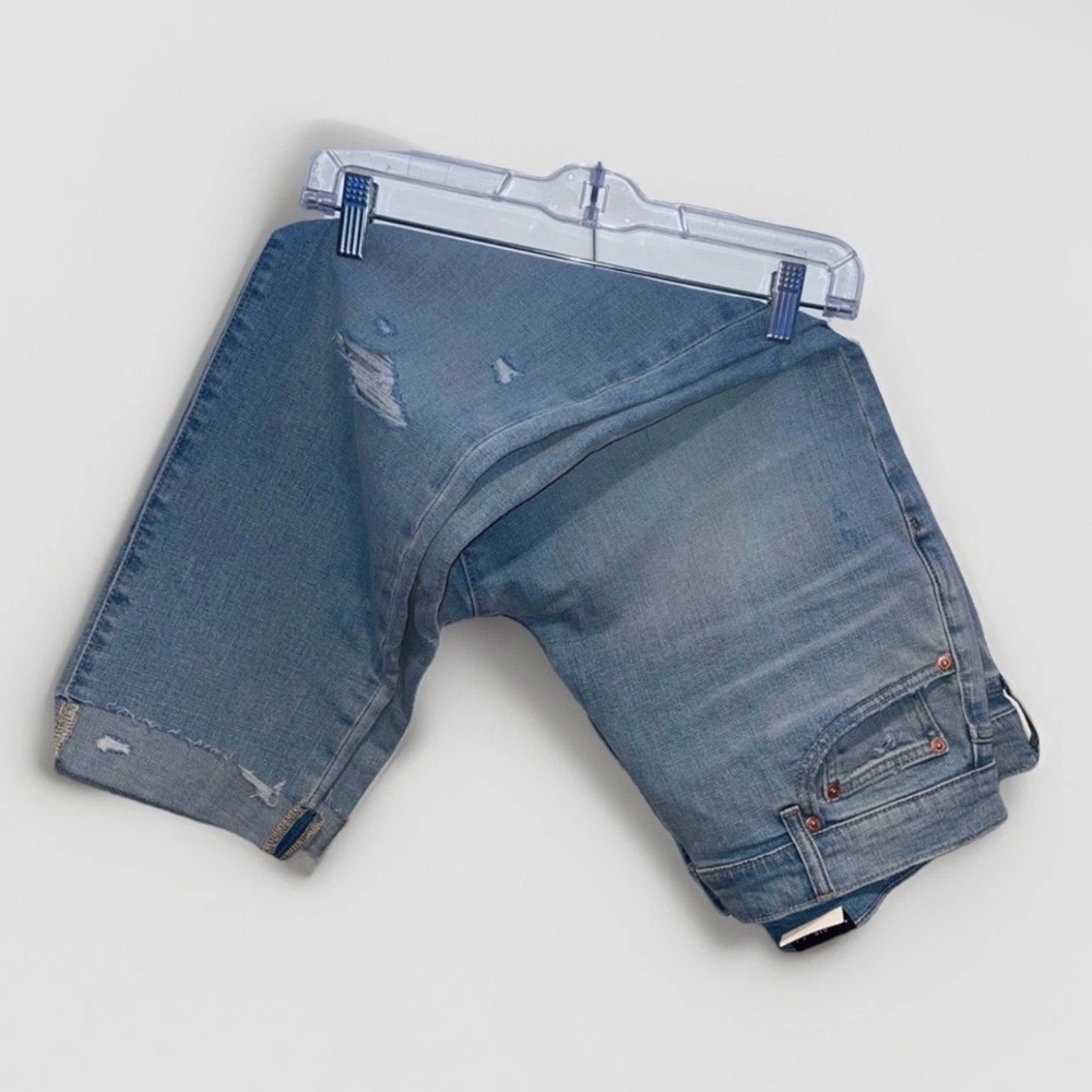 Gap Women's Denim Girlfriend Jeans, Size 31, Mid-Rise, Light Wash, Distressed